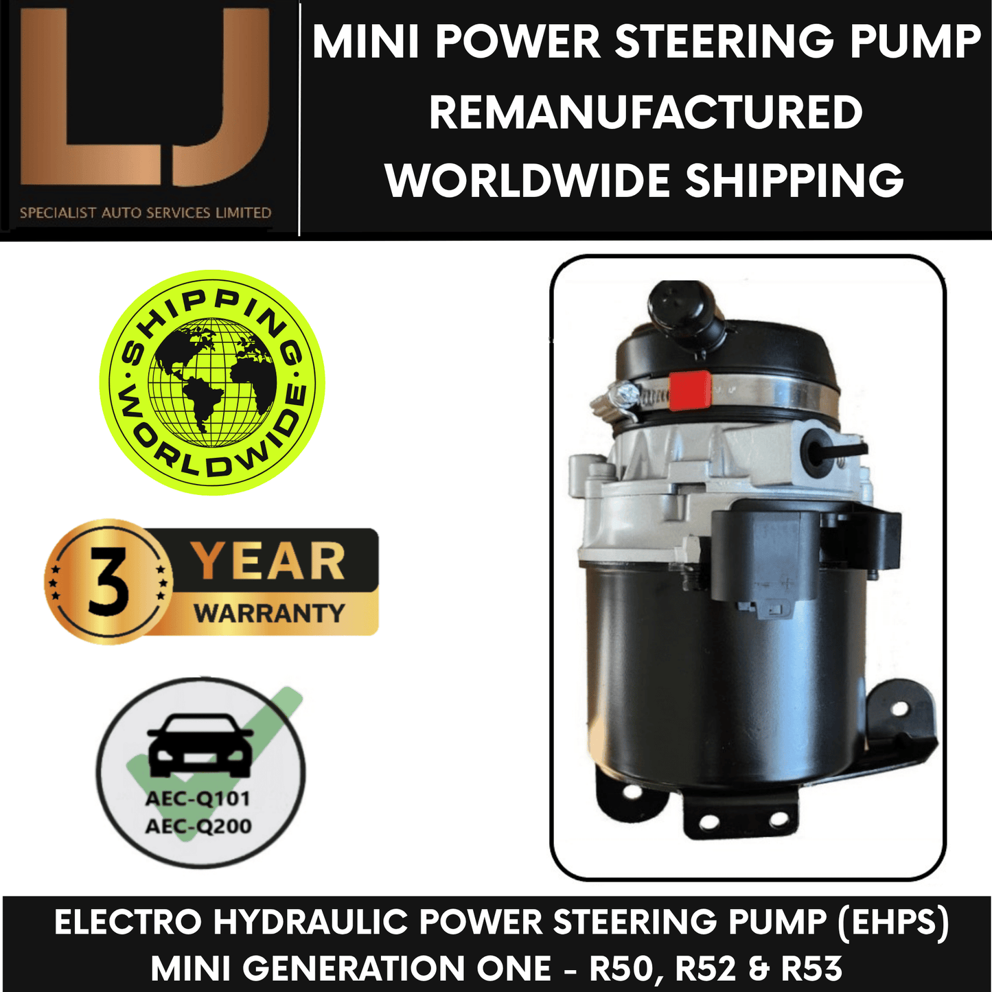 Mini Power Steering Pump | International | 3 Year Warranty | BMW MINI R50 R52 R53 |
