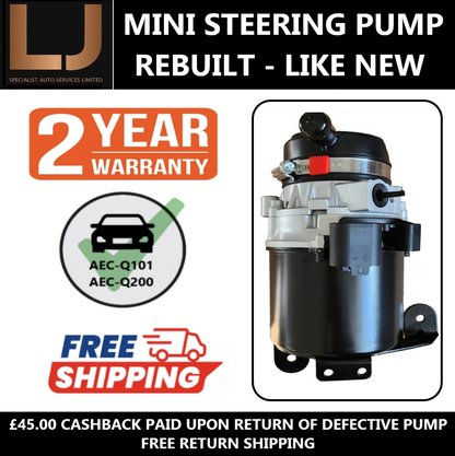 Mini Power Steering Pump | Remanufactured | £45.00 Cashback | 2 Year Warranty